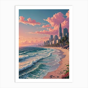 Sunset At The Beach Art Print