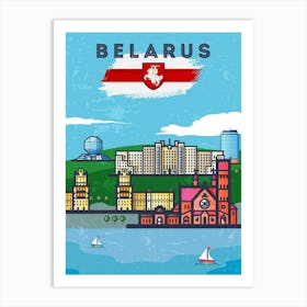 Belarus — Retro travel minimalist art poster 3 Art Print