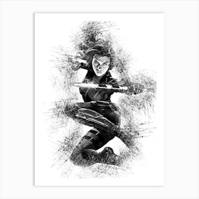 Black Widow Marvel Sketch Art Print