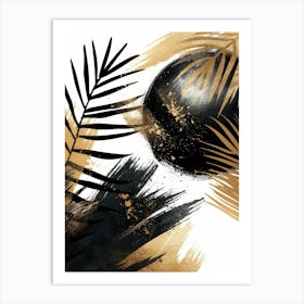 Gold And Black Abstract Painting 34 Art Print