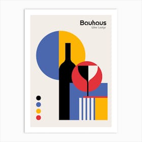 Bauhaus Wine Lodge Minimalist Gift for Wine Lovers Art Print