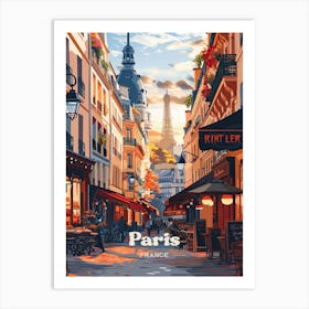 Paris France Romantic Art Illustration Art Print