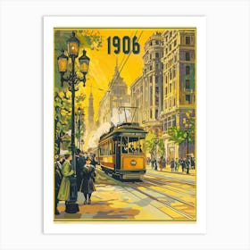 Aihrgdesign A Retro Travel Poster Of A Bustling 1906 City Str 60df6d6c Bfc2 4ba2 81fa 4df0e407d7e1 3 Poster