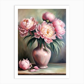 Pink Peonies in a Vase Art Print