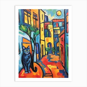 Painting Of A Cat In Venice Italy 3 Art Print