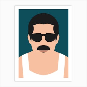 Freddie Mercury Blue Art Print