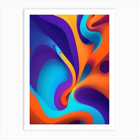 Abstract Colorful Waves Vertical Composition 13 Art Print