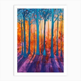 Sunset In The Forest 10 Art Print