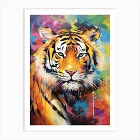 Tiger Art In Abstract Expressionism Style 1 Art Print