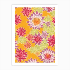 Water Lily Floral Print Warm Tones 2 Flower Art Print