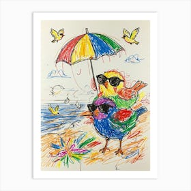 Birds On The Beach 4 Art Print