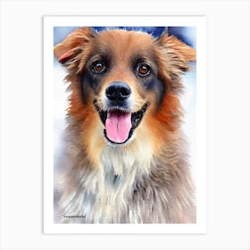 Belgian Laekenois Watercolour Dog Art Print