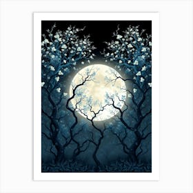 Full Moon In The Forest 15 Art Print