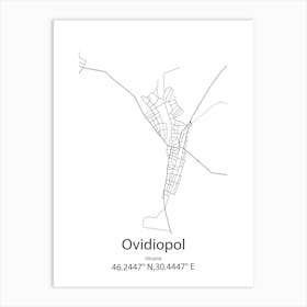 Ovidiopol,Ukraine Minimalist Map Art Print