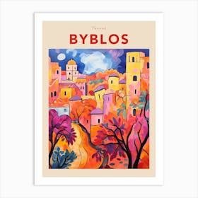 Byblos Lebanon 3 Fauvist Travel Poster Art Print