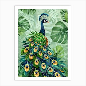 Peacock In The Jungle 1 Art Print