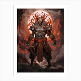 Raijin Thunder God Japanese Style 6 Art Print