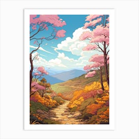 Appalachian Trail Usa 1 Hike Illustration Art Print