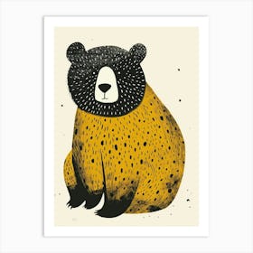 Yellow Brown Bear 3 Art Print