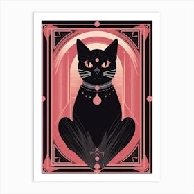 The Emperor Tarot Card, Black Cat In Pink 1 Art Print