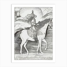 Knight On Horseback 2 Art Print