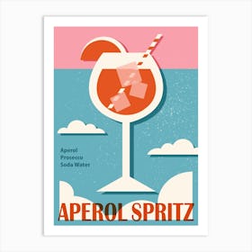 Aperol Spritz recipe poster, Cocktail art, Alcohol poster, Retro 70s Art Print