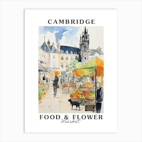 Food Market With Cats In Cambridge 2 Poster Art Print