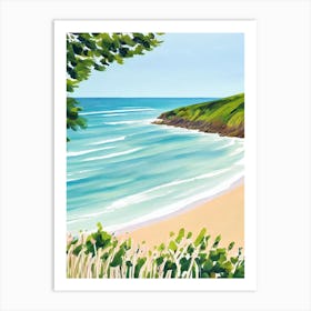 Woolacombe Beach, Devon Contemporary Illustration 1  Art Print