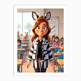 Zebra In The Classroom Art Print