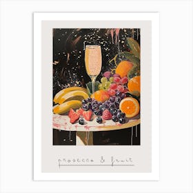 Prosecco & Fruit Art Deco 1 Poster Art Print