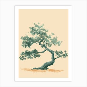 Yew Tree Minimal Japandi Illustration 1 Art Print