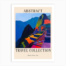 Abstract Travel Collection Poster Machu Picchu Peru 1 Art Print