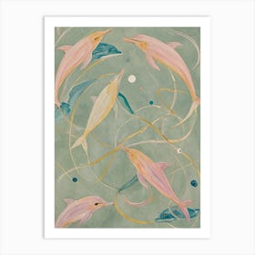 Abstract Dolphins Art Print