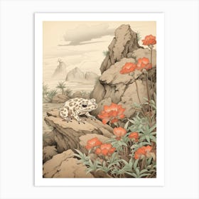 Vintage Japanese Frog Burrow 6 Art Print