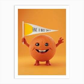 Orange With A Flag Art Print