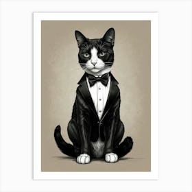 Tuxedo Cat 4 Art Print