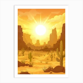 Desert Landscape With Cactus Art Print