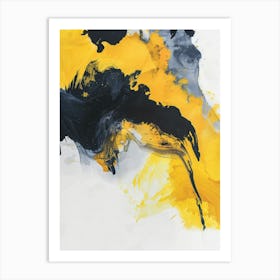 Abstract Painting, Yellow And Black Art Print