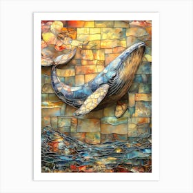 Stunning Stained Glass Whale 9 Affiche