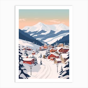 Retro Winter Illustration Whistler Canada Art Print