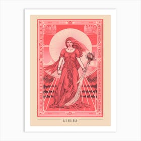 Athena Pink Tarot Card Art Print