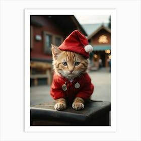 Santa Cat 1 Art Print