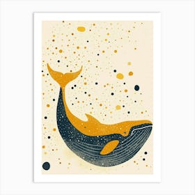 Yellow Blue Whale 3 Art Print