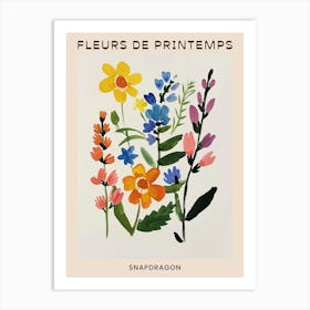 Spring Floral French Poster  Snapdragon 4 Art Print