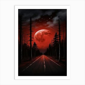 Full Moon In The Forest Art Print