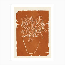 Minimal Sketch Flowers Art 1 Art Print