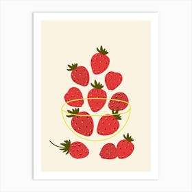 Strawberries In A Bowl Art Print