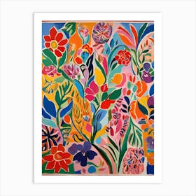 Abstract colorful flowers Art Print