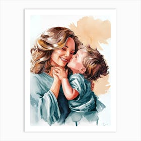 Mother Kissing Her Child Art Print