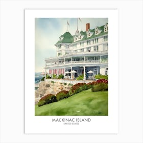 Mackinac Island 1 Watercolour Travel Poster Art Print